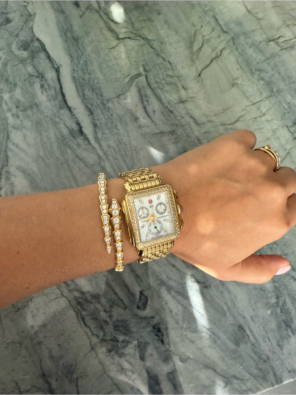 Michele 18K Yellow Gold with Diamonds Art Deco - Picture 10 of 12